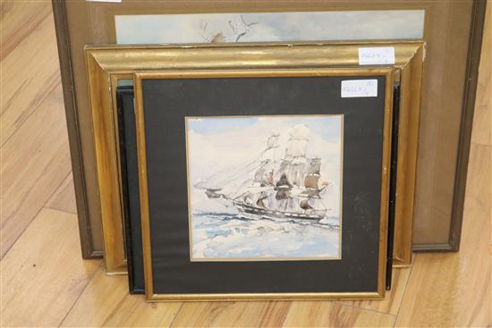 Venetian scene and 3 nautical scenes